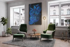 XXL Öl Gemälde 'Butterfly Blues' | Handgemaltes Unikat