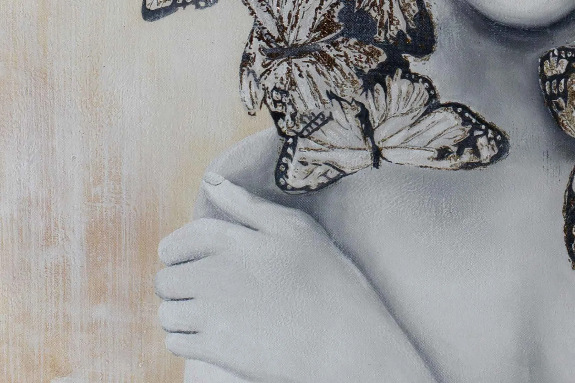 XXL Öl Gemälde 'Butterfly Crown' | Handgemaltes Unikat