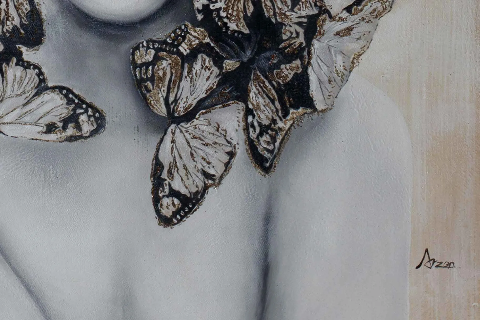 XXL Öl Gemälde 'Butterfly Crown' | Handgemaltes Unikat