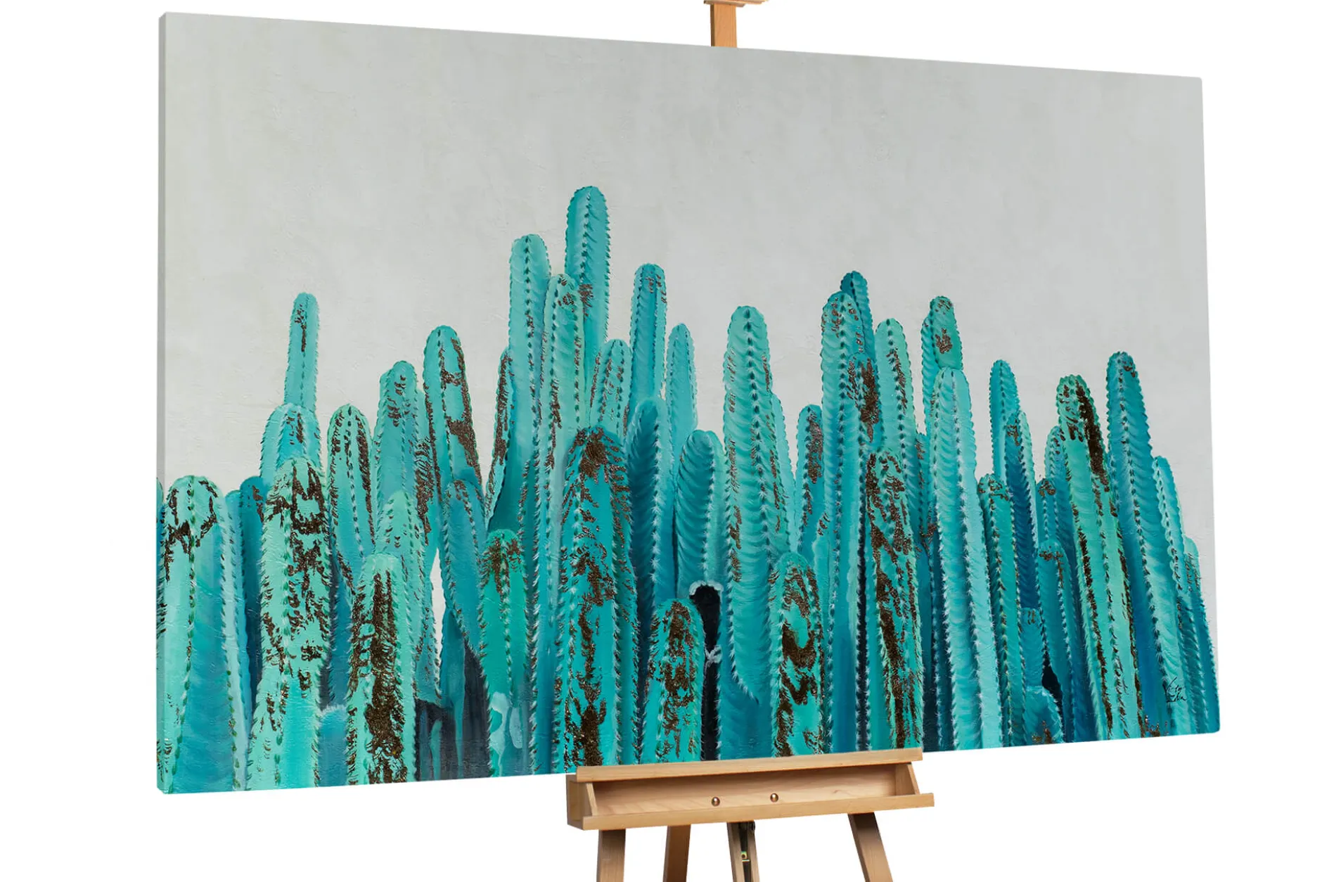 XXL Öl Gemälde 'Cactus Valley' | Handgemaltes Unikat