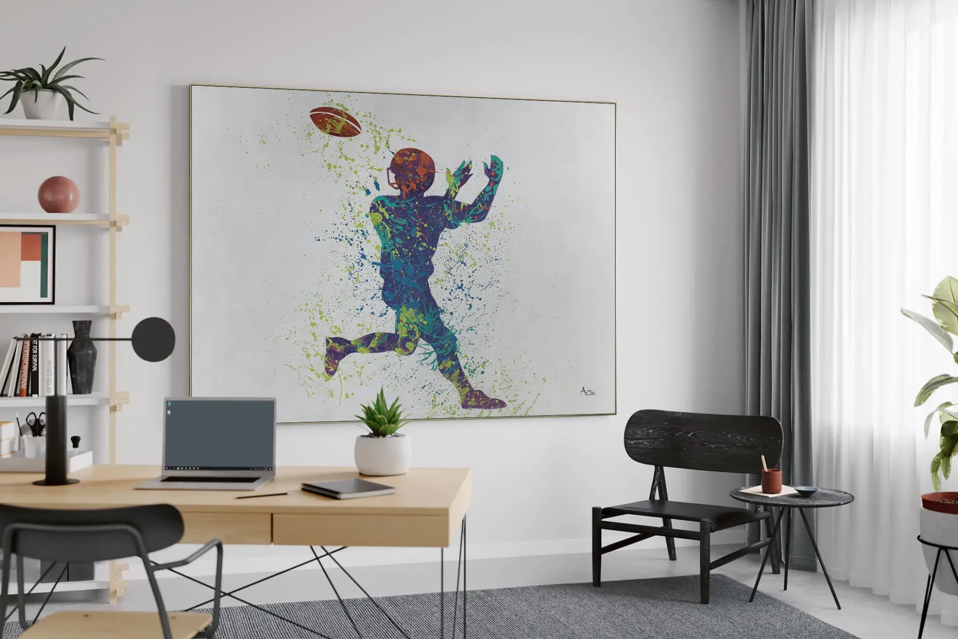 XXL Öl Gemälde 'Catching the Ball' | Handgemaltes Unikat