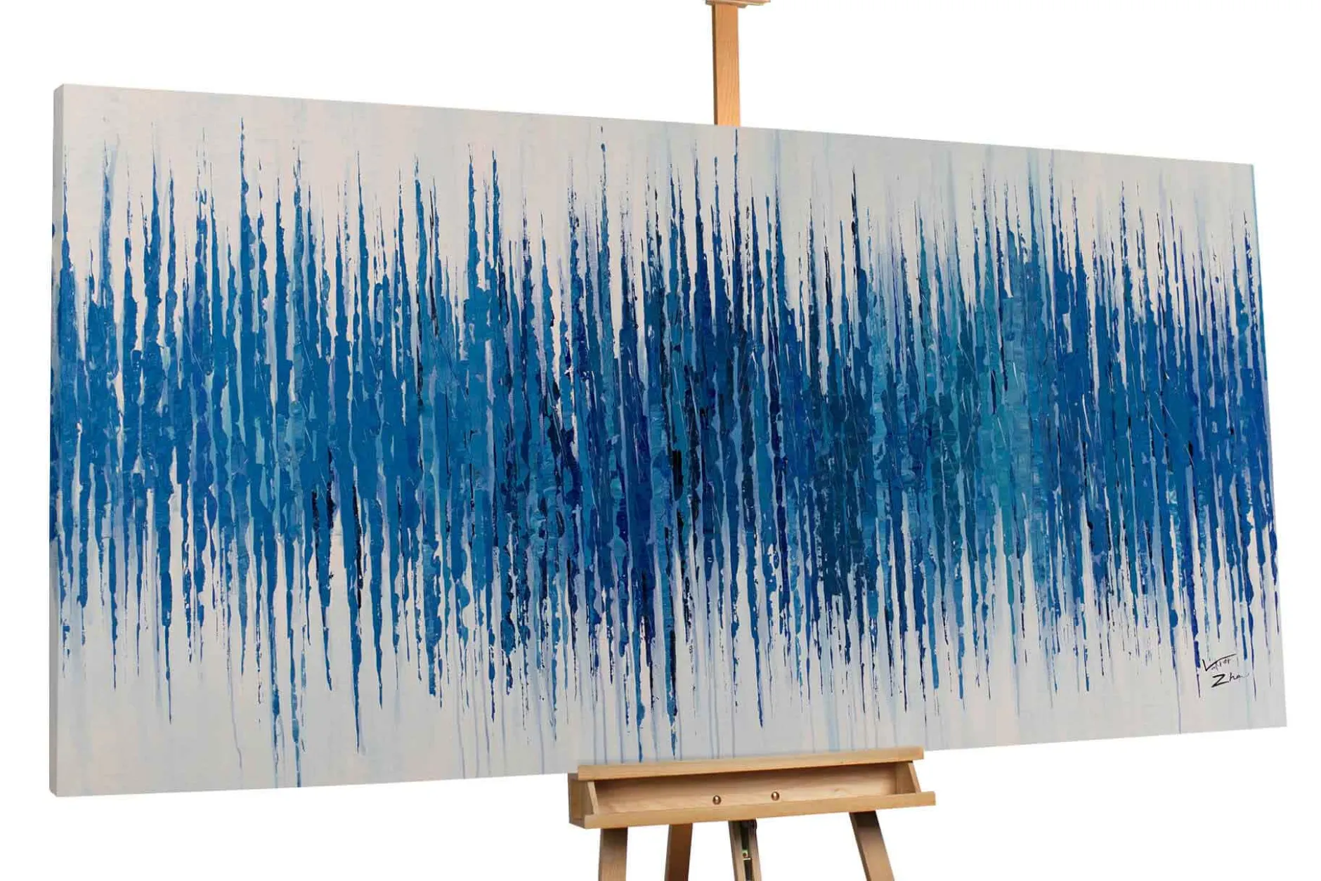 XXL Öl Gemälde 'Cerulean Sounds' | Handgemaltes Unikat