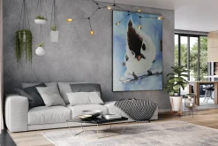 XXL Öl Gemälde 'Charming Bird' | Handgemaltes Unikat