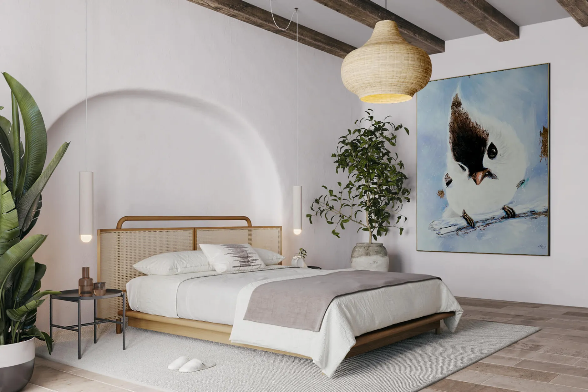 XXL Öl Gemälde 'Charming Bird' | Handgemaltes Unikat