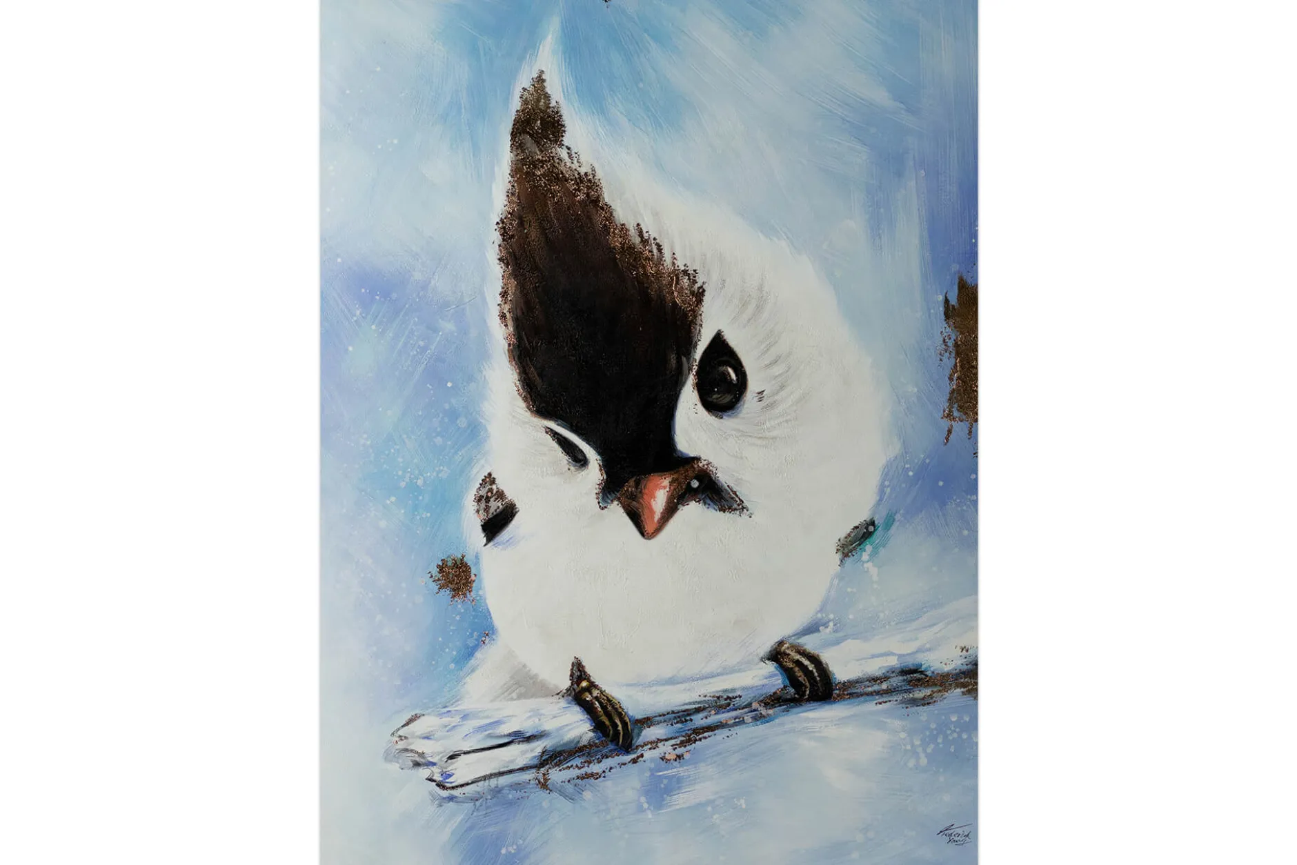 XXL Öl Gemälde 'Charming Bird' | Handgemaltes Unikat