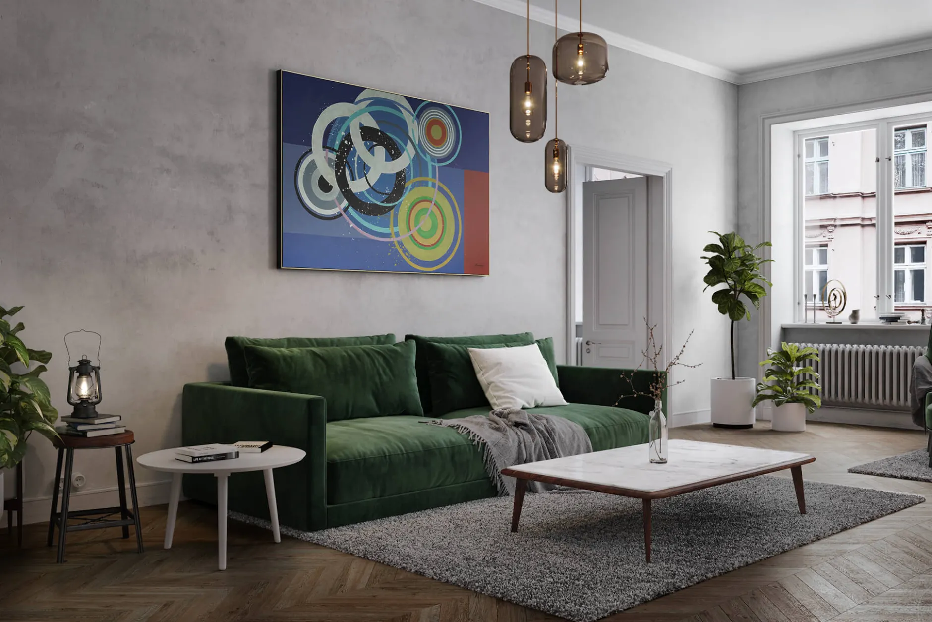 XXL Öl Gemälde 'Circle Composition' | Handgemaltes Unikat