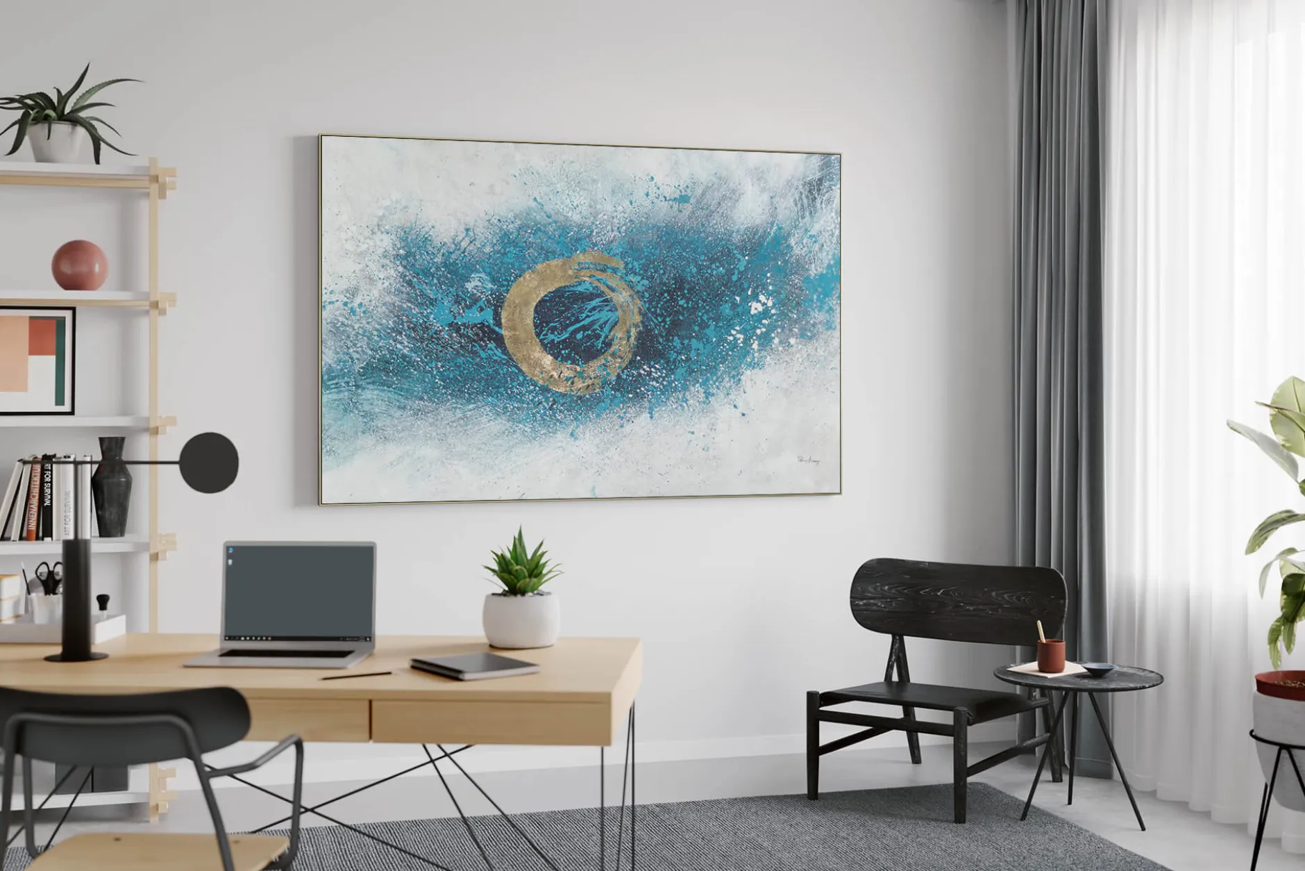 XXL Öl Gemälde 'Circle Flow' | Handgemaltes Unikat