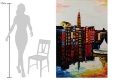 XXL Öl Gemälde 'City Skyline' | Handgemaltes Unikat