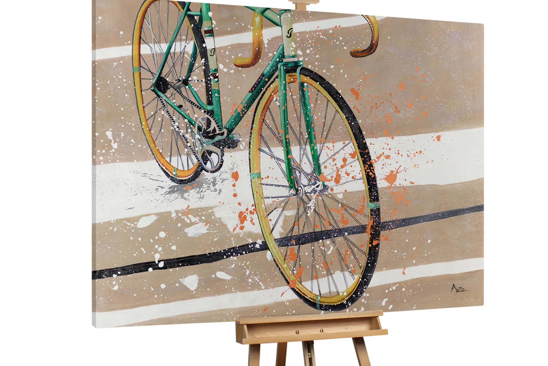 XXL Öl Gemälde 'Classy Bike' | Handgemaltes Unikat