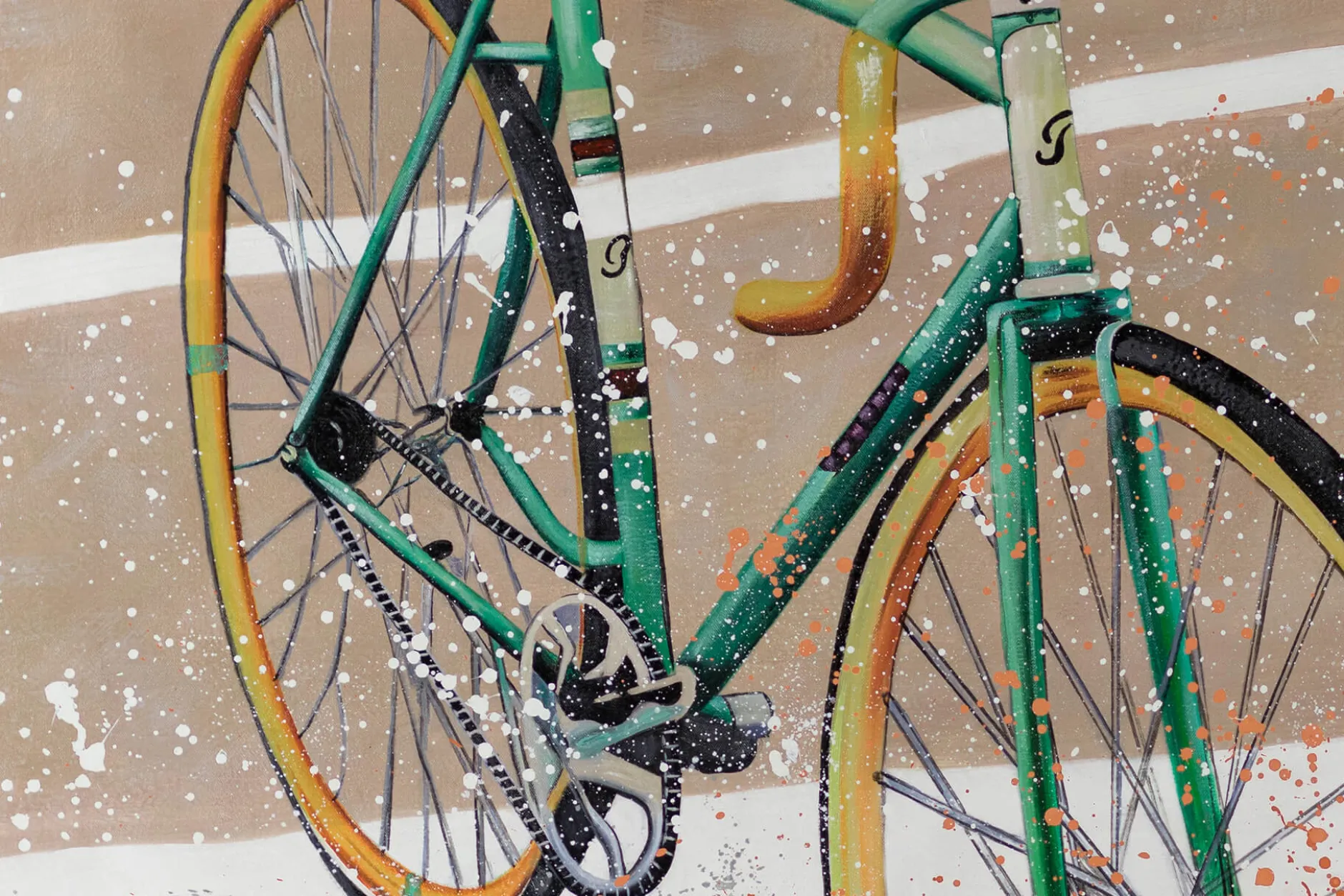 XXL Öl Gemälde 'Classy Bike' | Handgemaltes Unikat