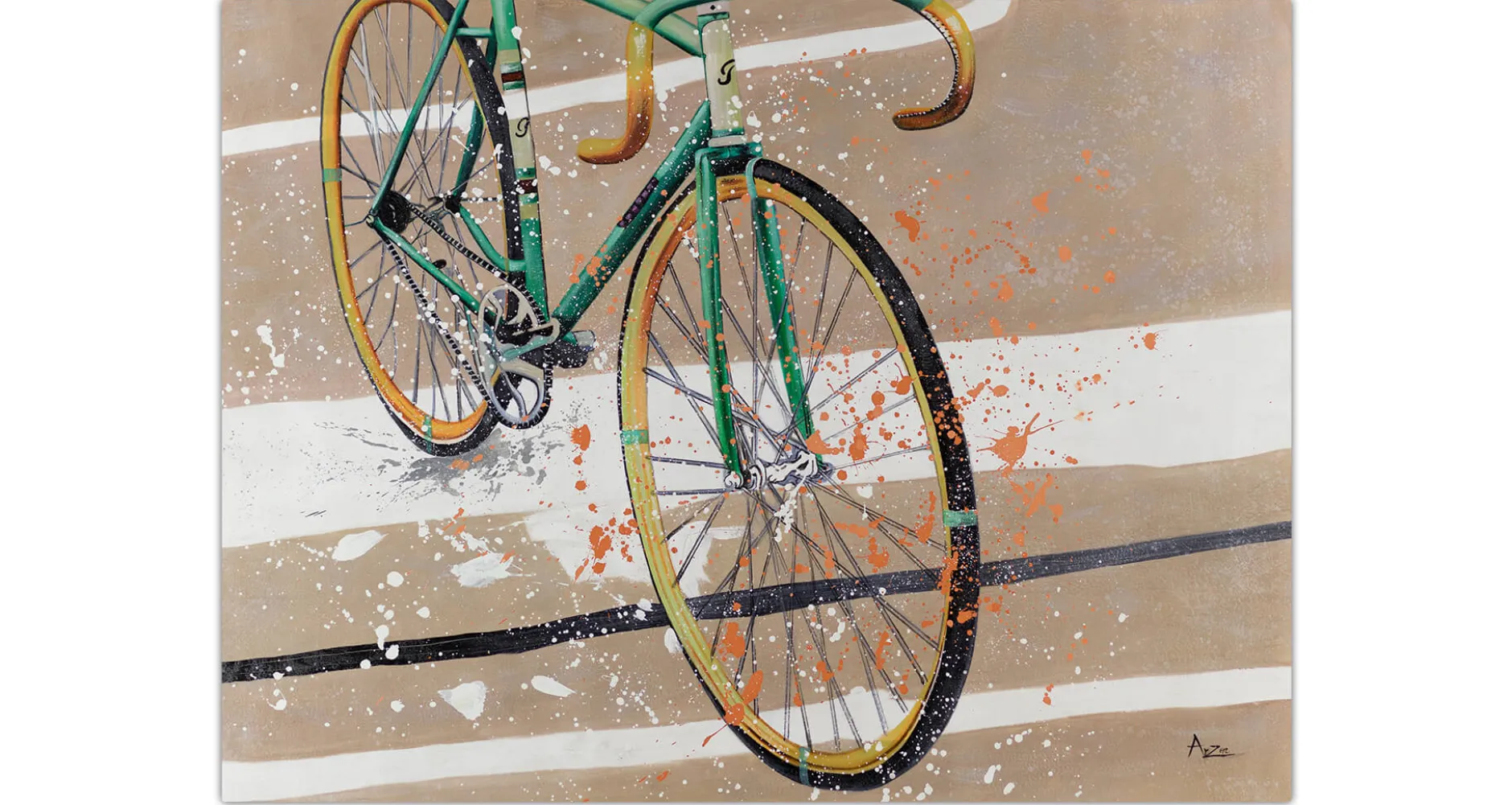 XXL Öl Gemälde 'Classy Bike' | Handgemaltes Unikat