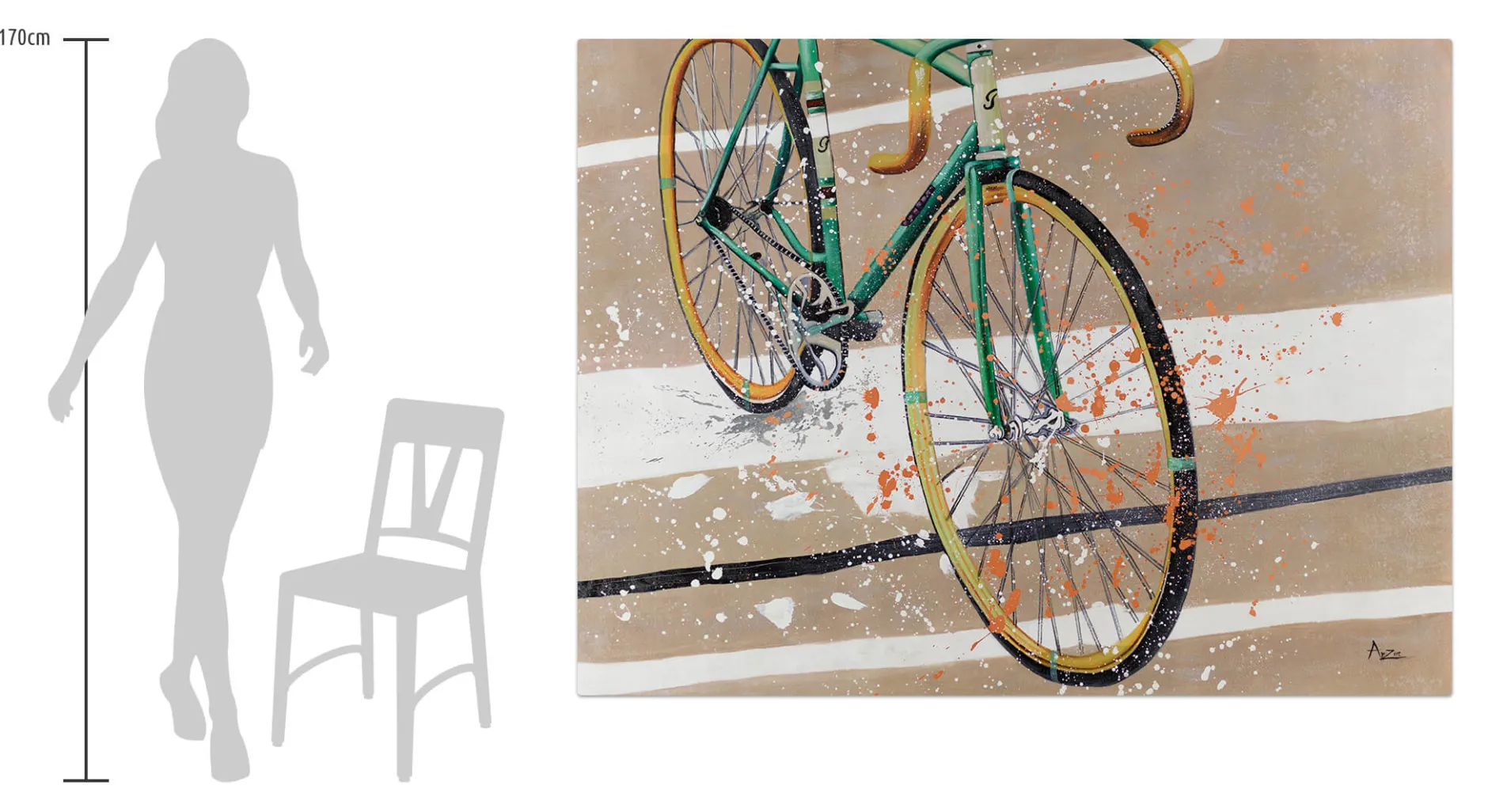 XXL Öl Gemälde 'Classy Bike' | Handgemaltes Unikat
