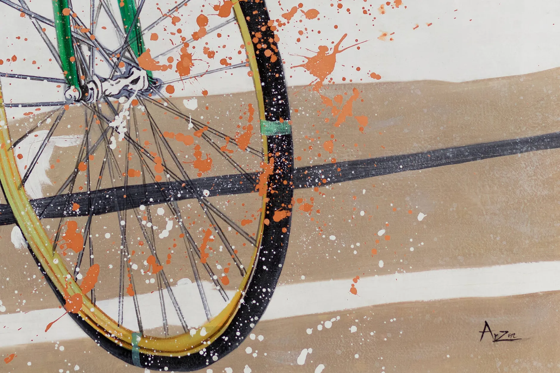 XXL Öl Gemälde 'Classy Bike' | Handgemaltes Unikat