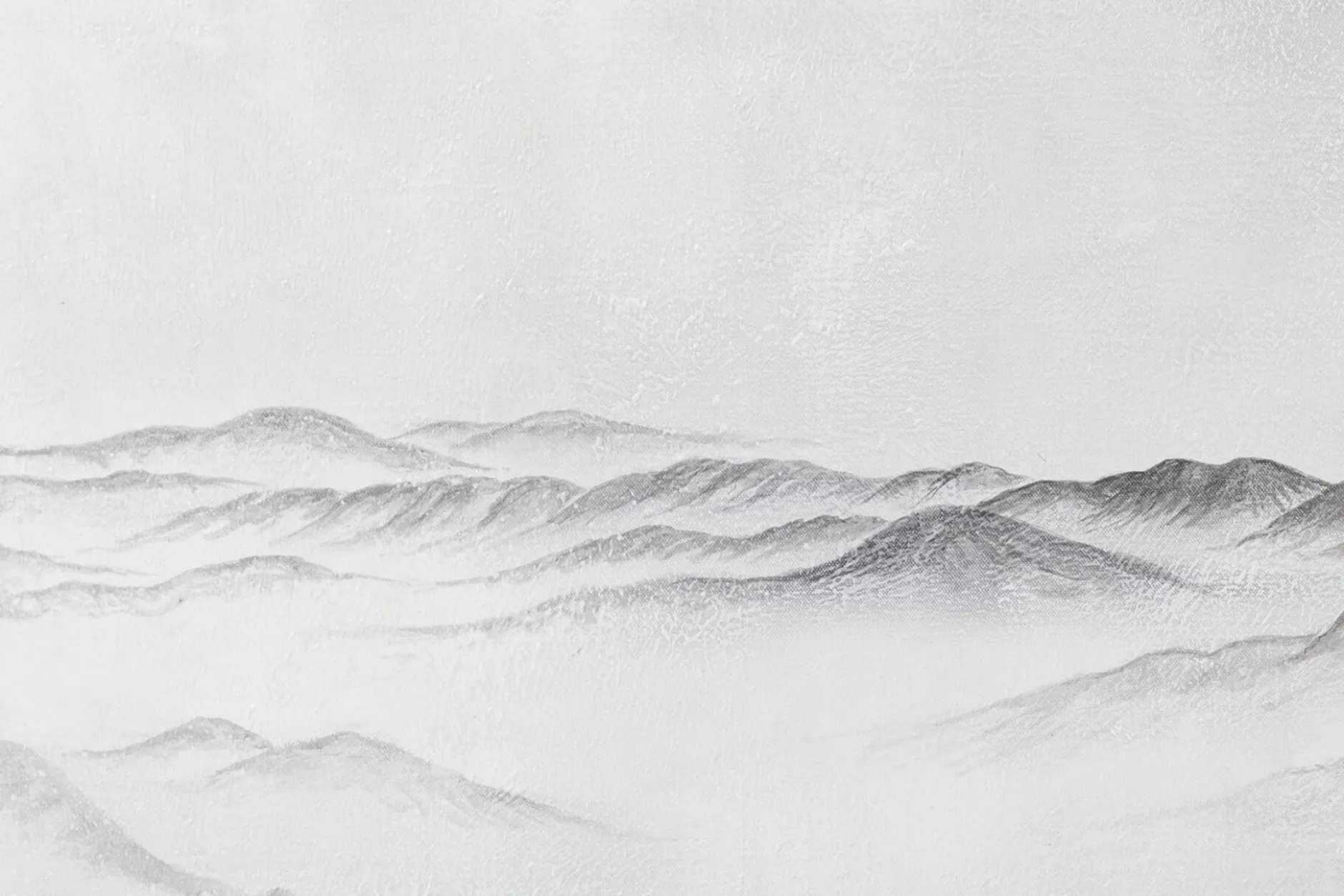 XXL Öl Gemälde 'Cloudy Mountains' | Handgemaltes Unikat