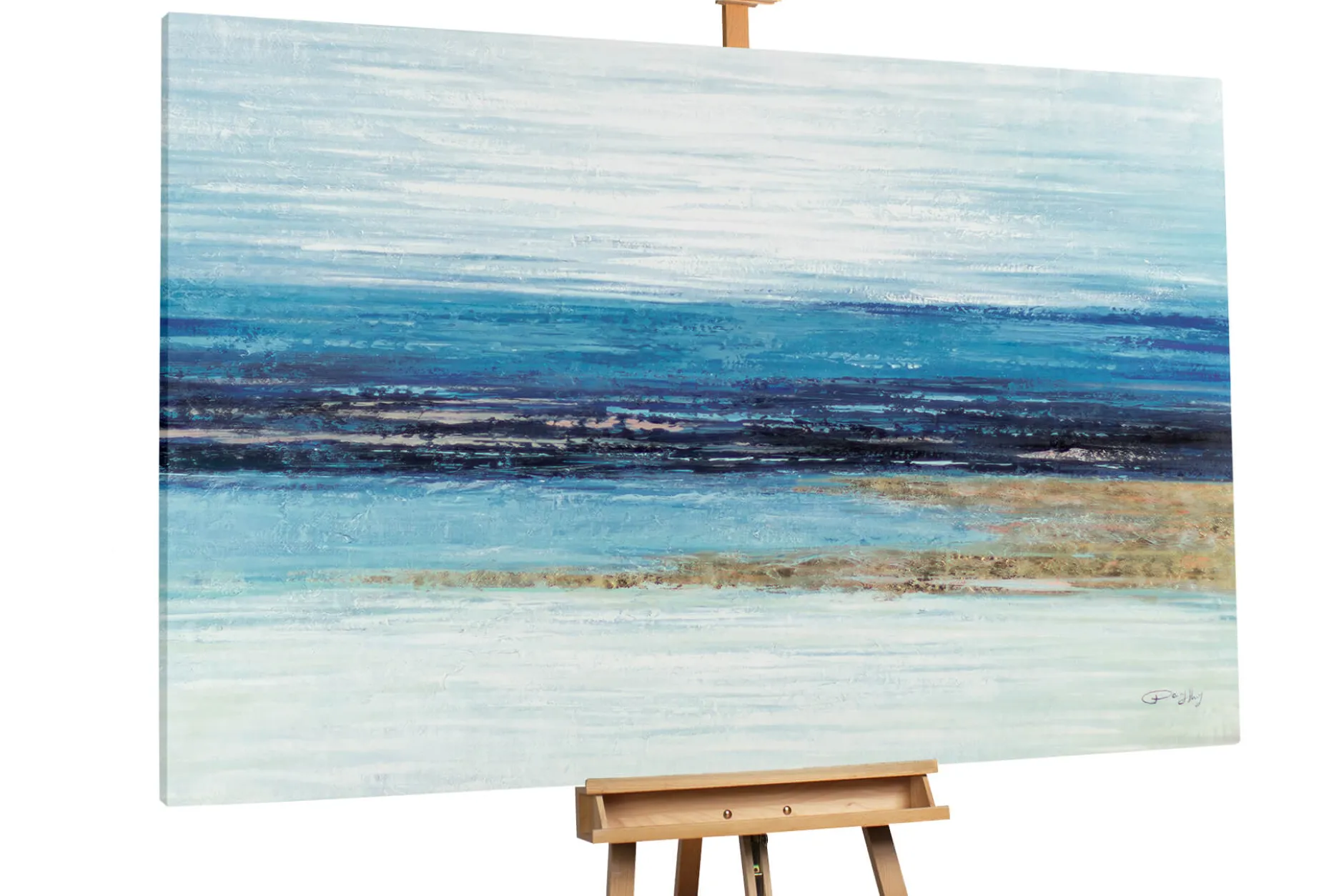 XXL Öl Gemälde 'Coastal Purity' | Handgemaltes Unikat