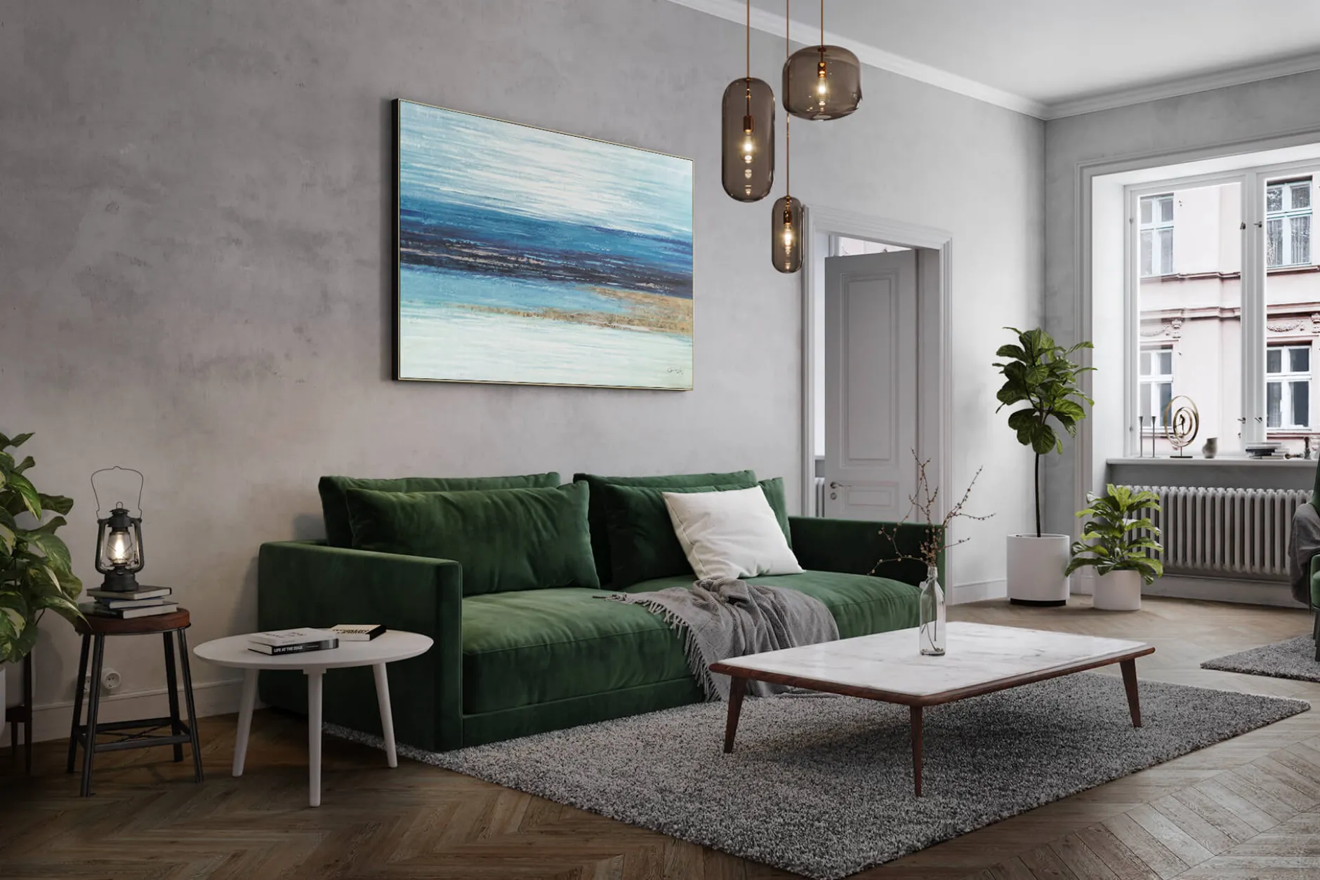 XXL Öl Gemälde 'Coastal Purity' | Handgemaltes Unikat