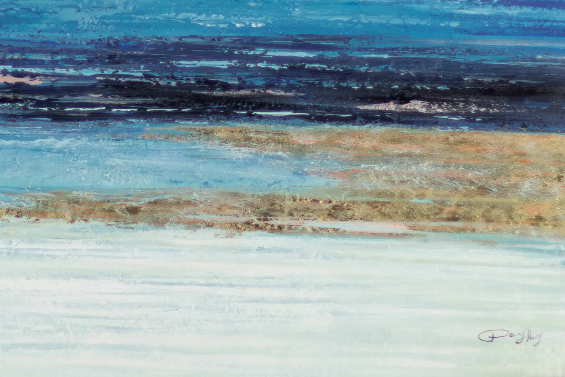 XXL Öl Gemälde 'Coastal Purity' | Handgemaltes Unikat
