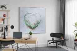 XXL Öl Gemälde 'Coeur fleuri' | Handgemaltes Unikat