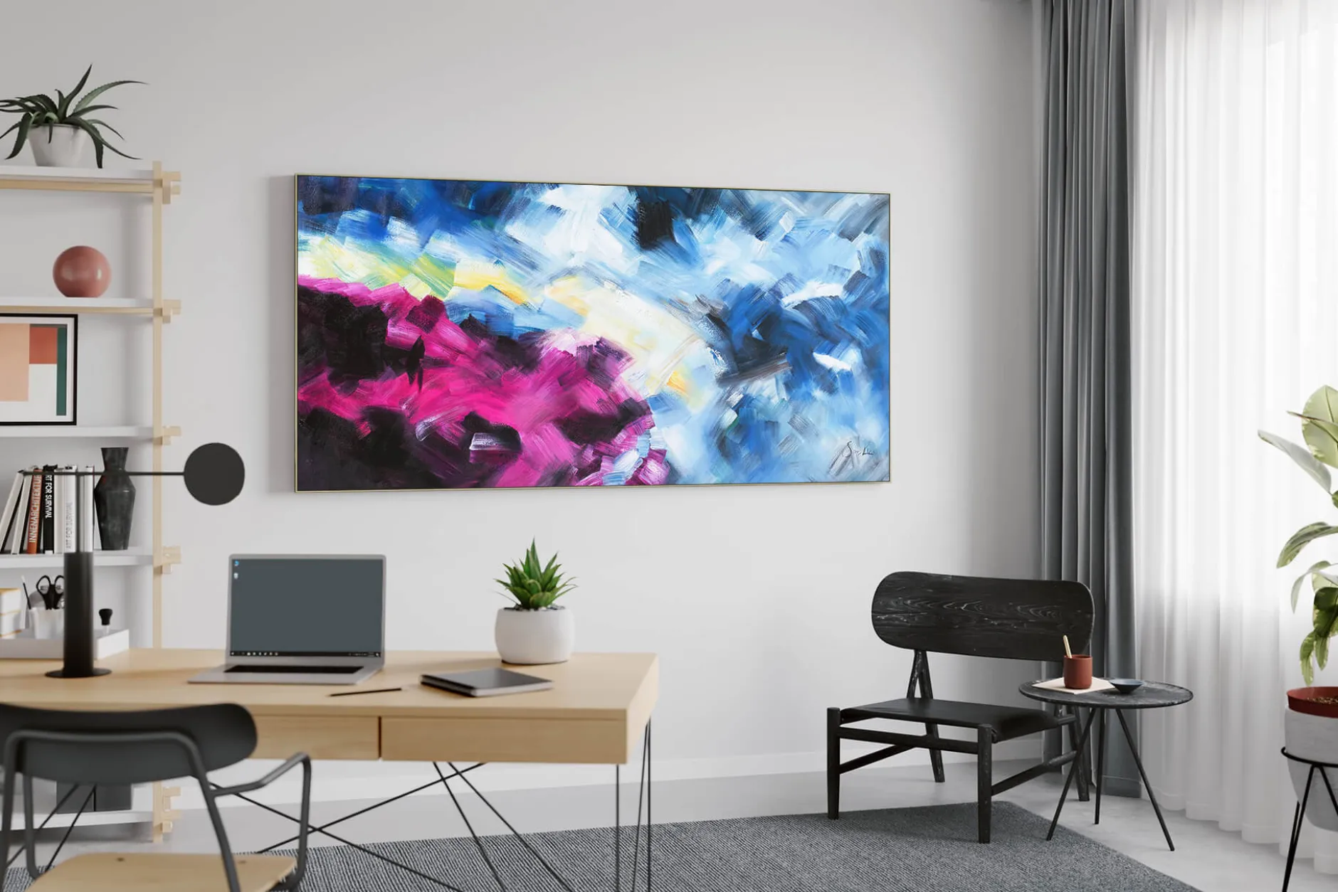 XXL Öl Gemälde 'Colorful Blur' | Handgemaltes Unikat