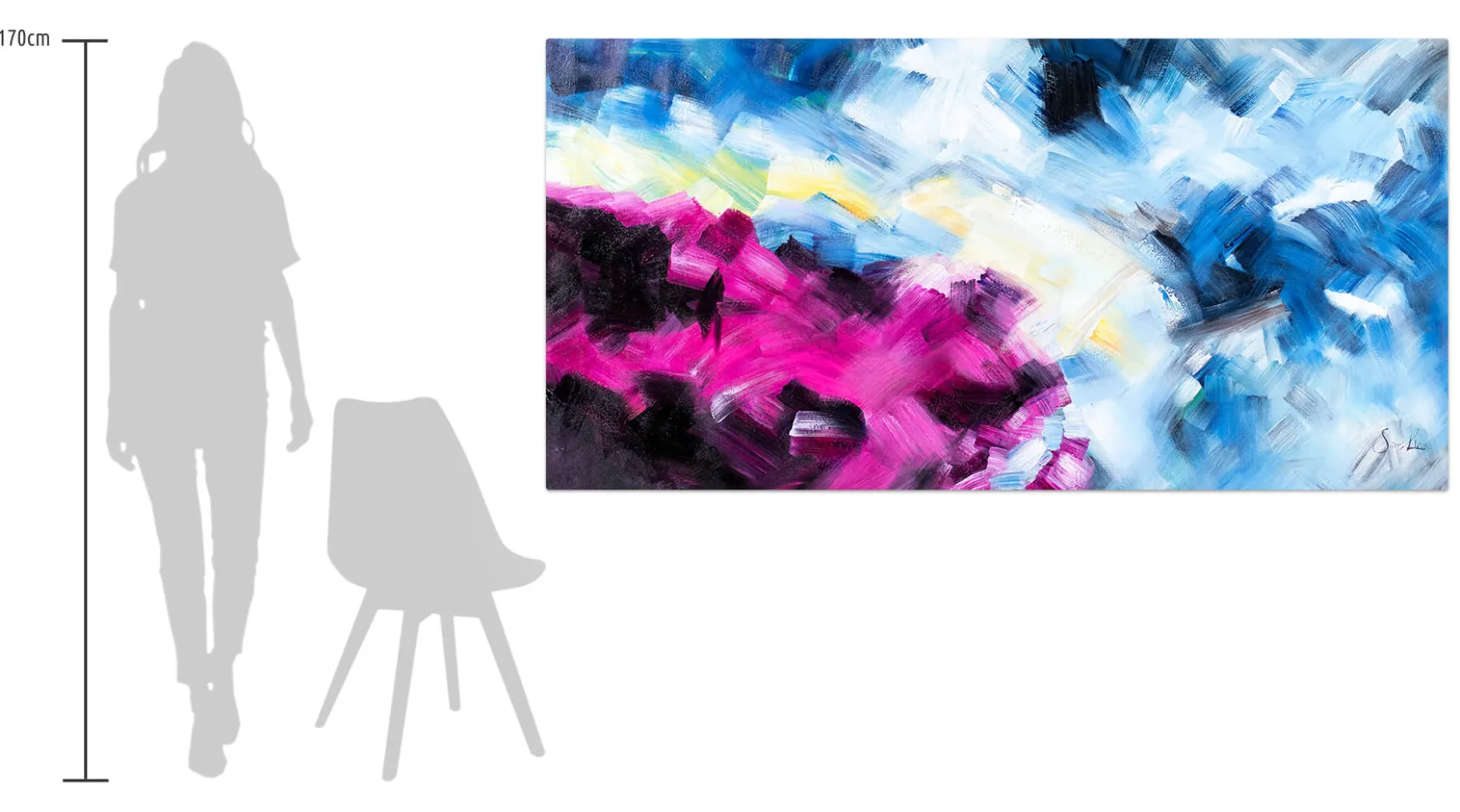 XXL Öl Gemälde 'Colorful Blur' | Handgemaltes Unikat