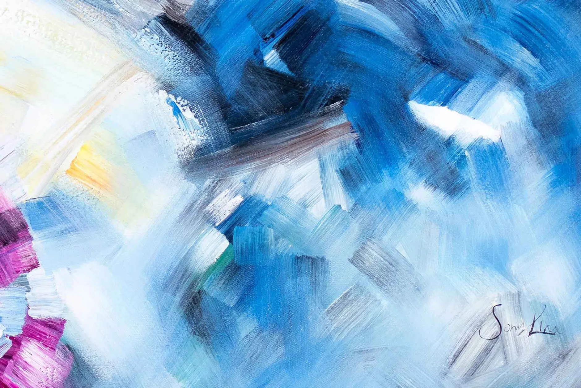 XXL Öl Gemälde 'Colorful Blur' | Handgemaltes Unikat