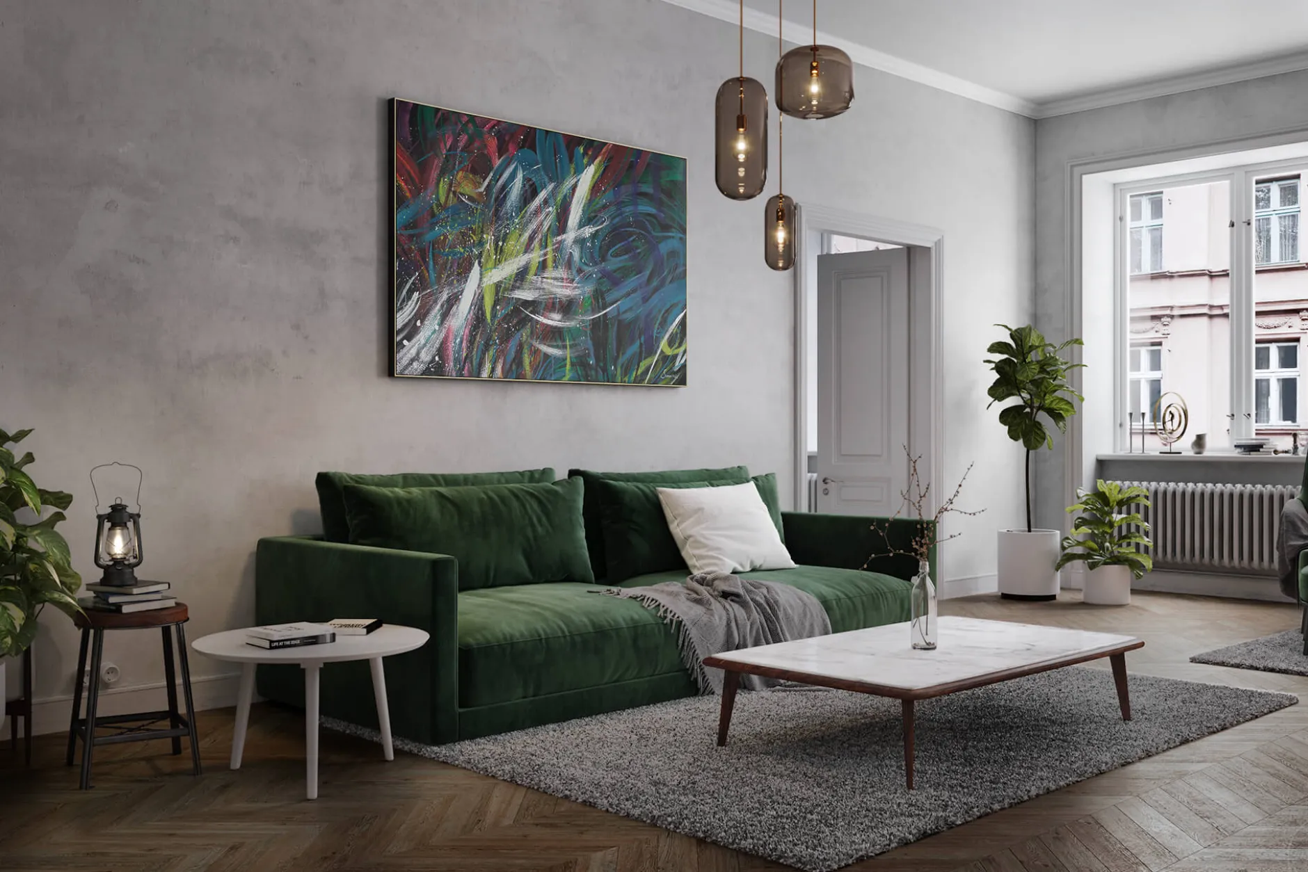 XXL Öl Gemälde 'Colorful Waltz' | Handgemaltes Unikat