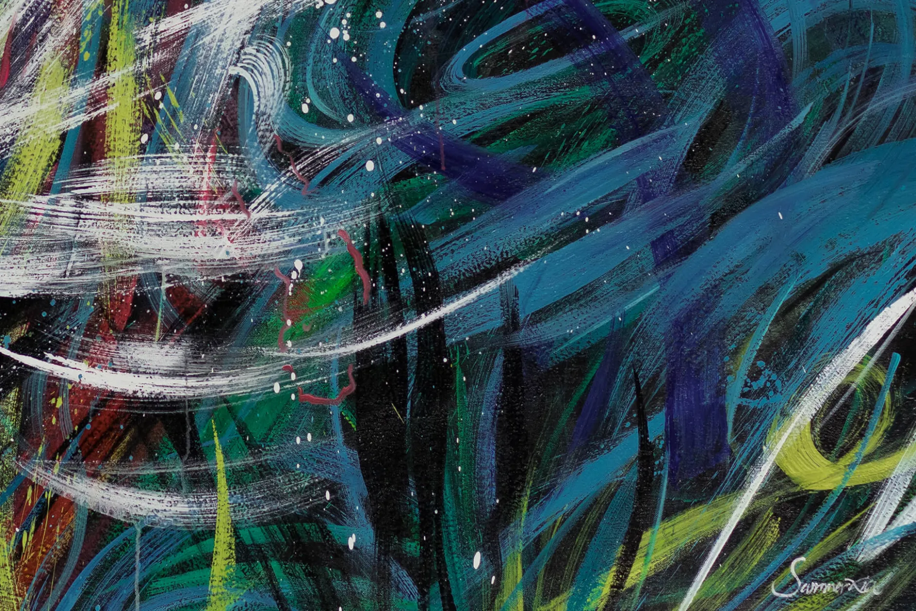 XXL Öl Gemälde 'Colorful Waltz' | Handgemaltes Unikat