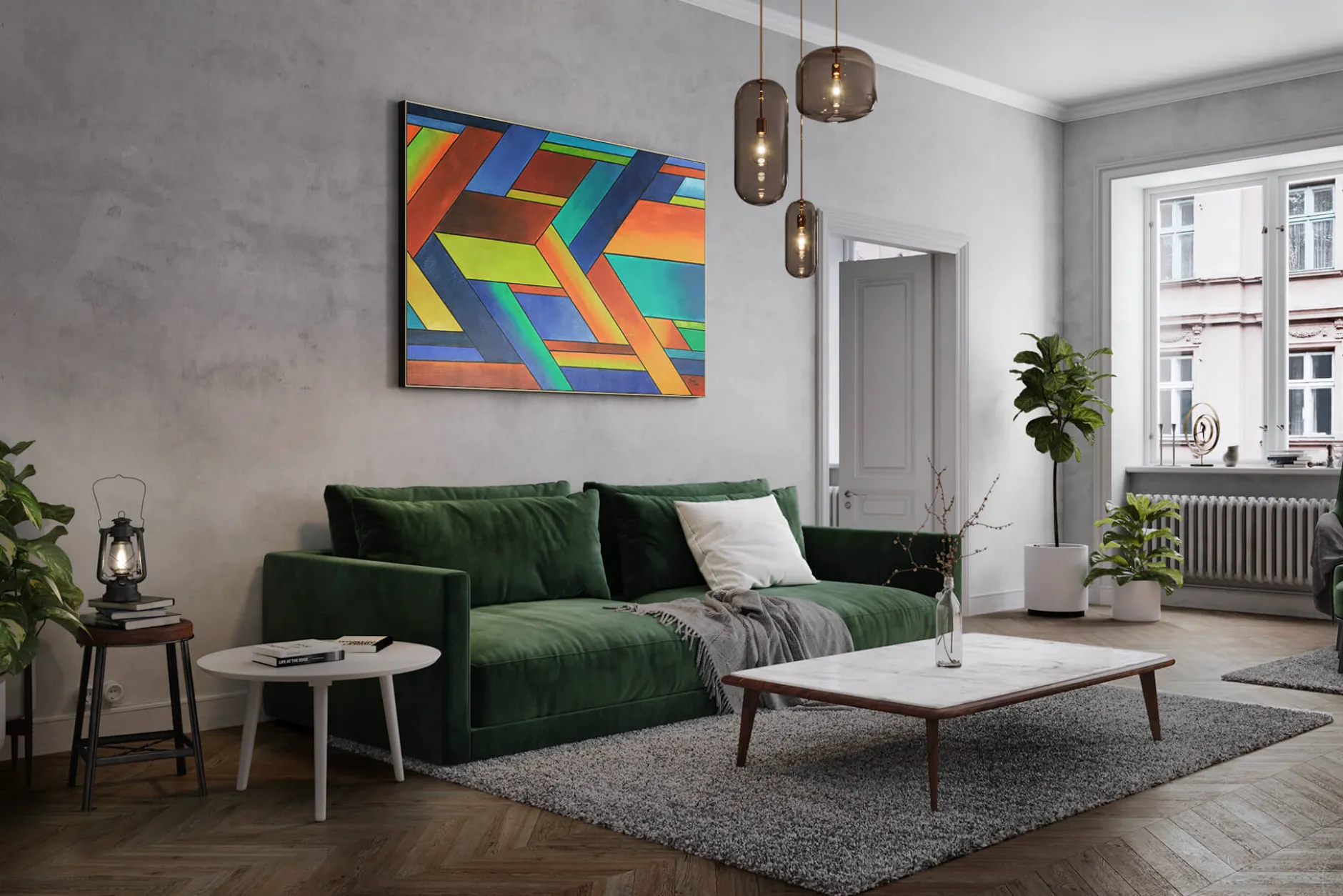 XXL Öl Gemälde 'Colour and Shape' | Handgemaltes Unikat