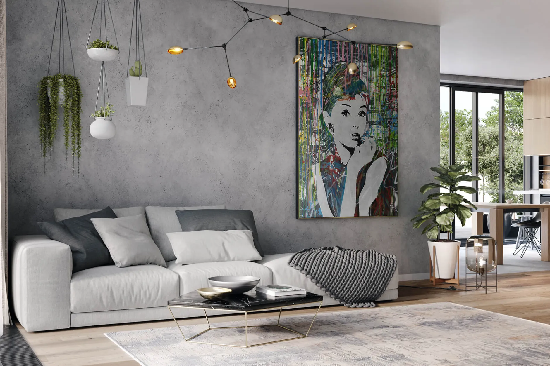 XXL Öl Gemälde 'Colourful Audrey' | Handgemaltes Unikat