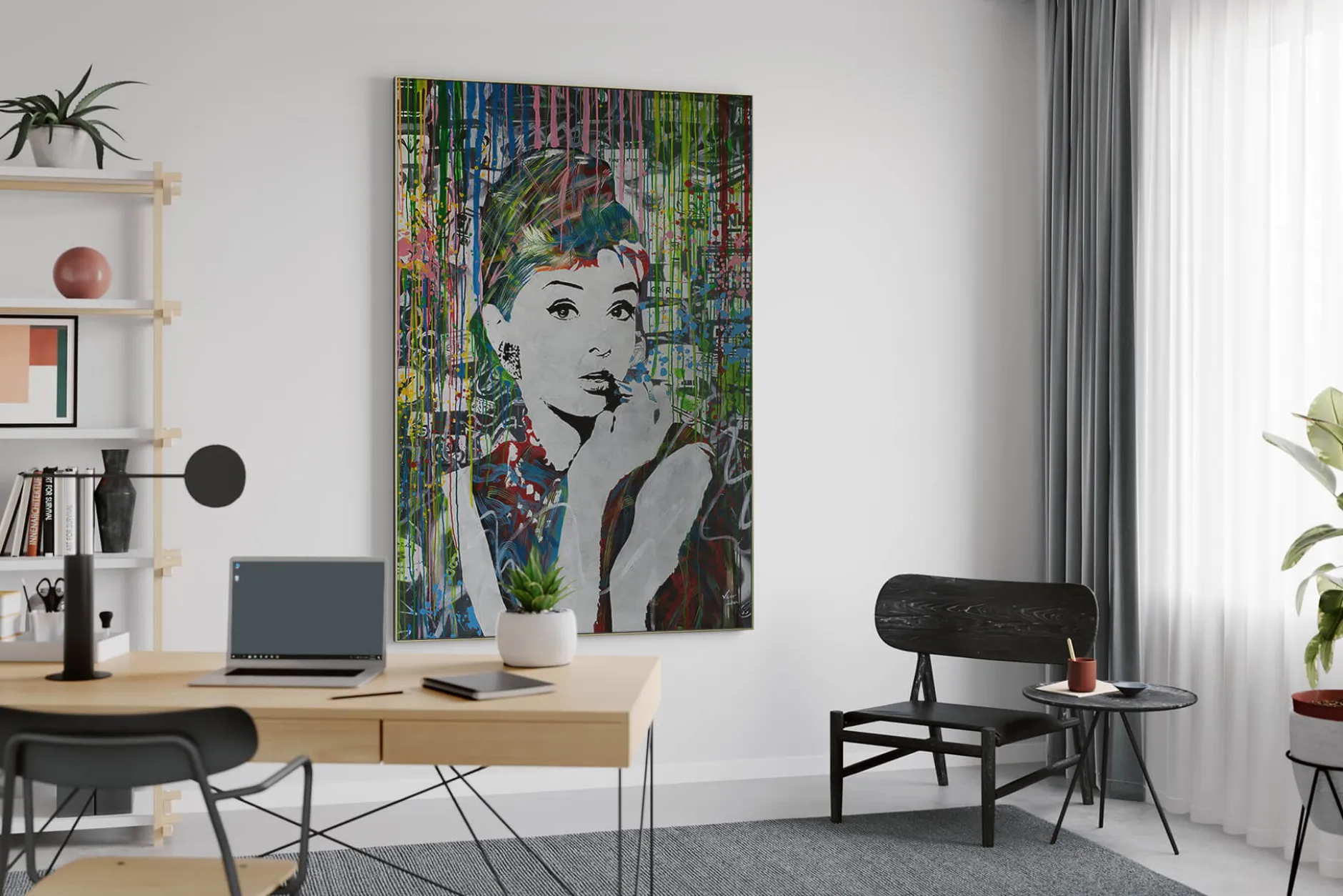 XXL Öl Gemälde 'Colourful Audrey' | Handgemaltes Unikat