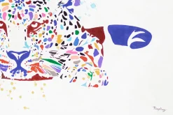 XXL Öl Gemälde 'Colourful Leopard' | Handgemaltes Unikat