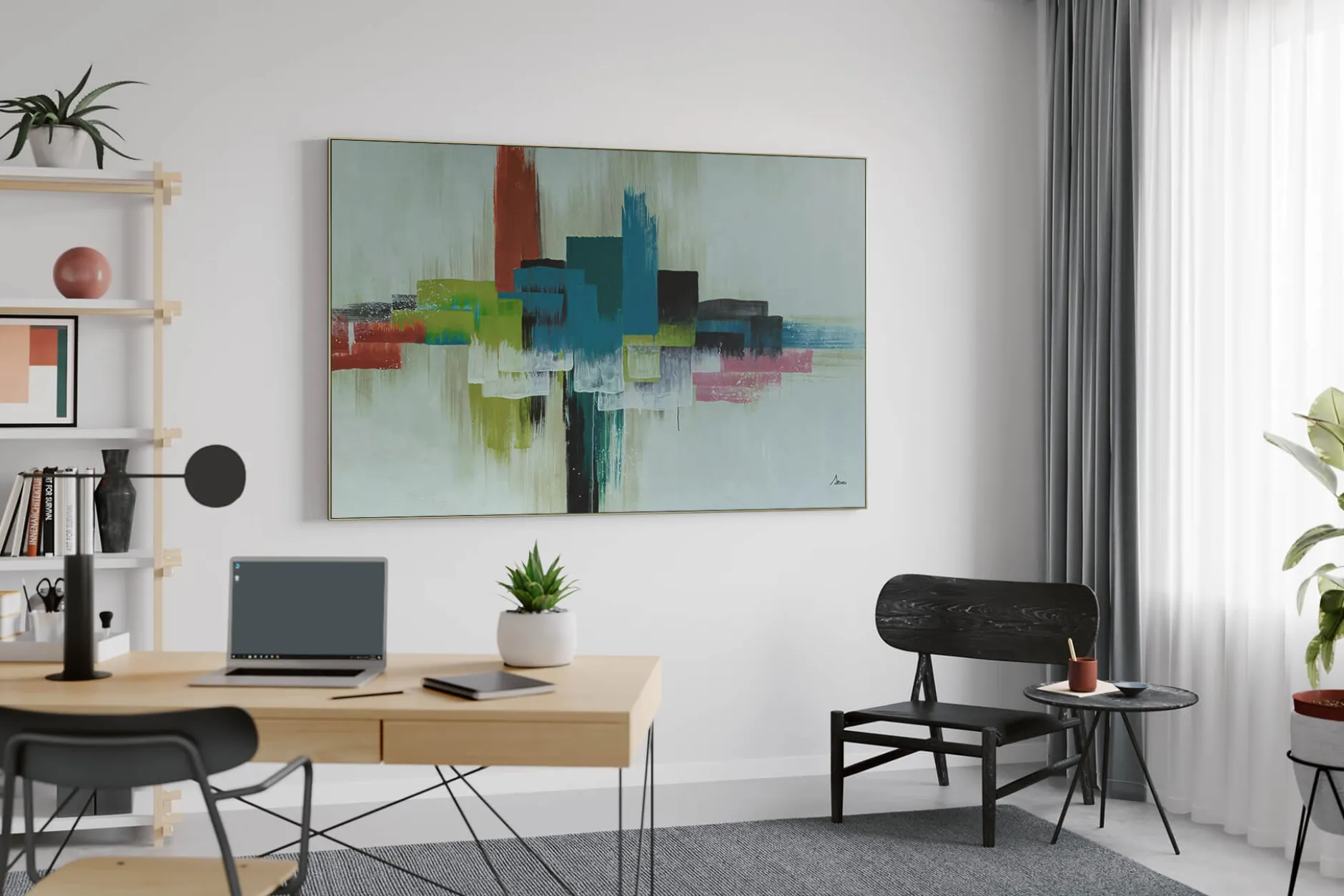 XXL Öl Gemälde 'Colourful Mirage' | Handgemaltes Unikat