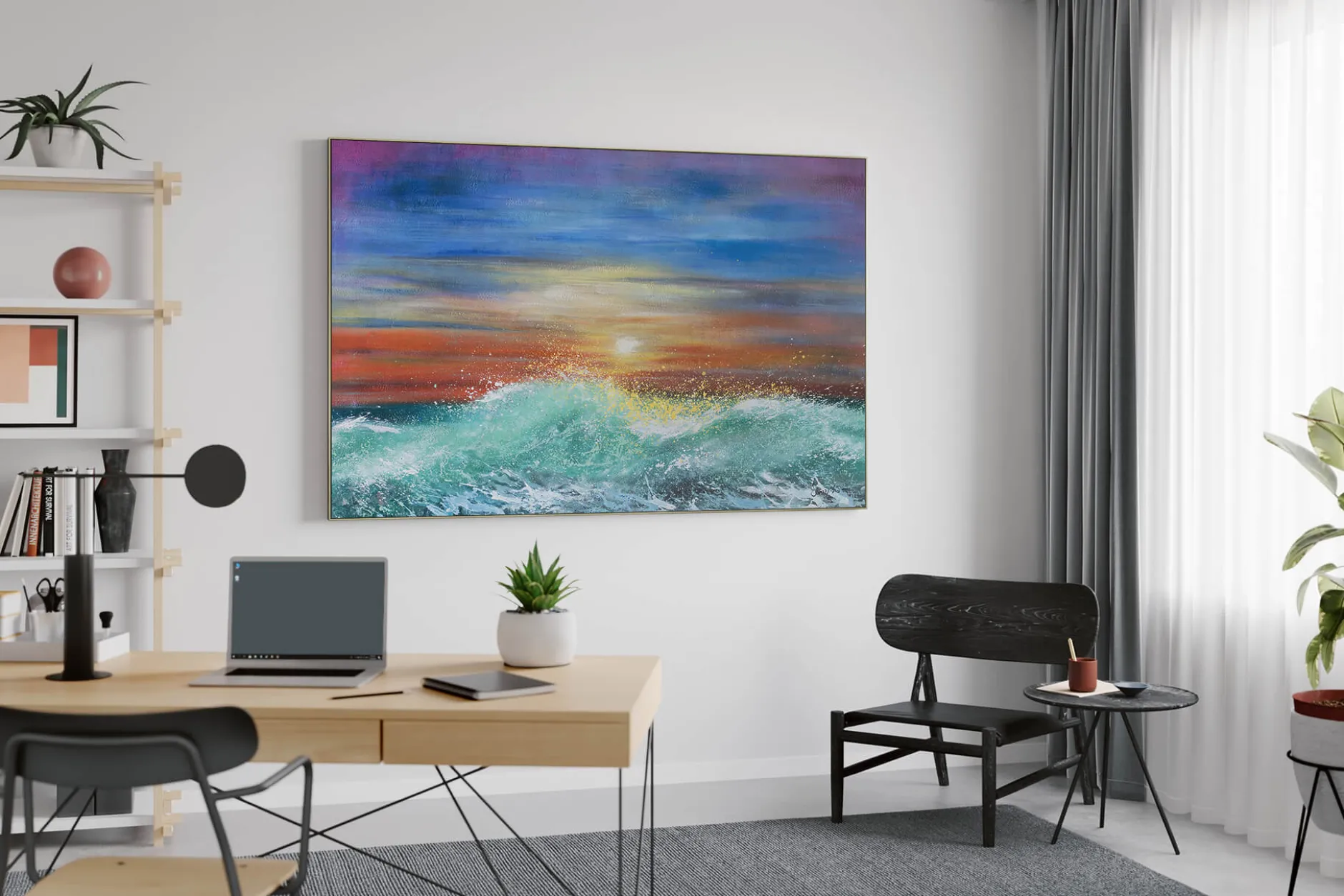 XXL Öl Gemälde 'Colourful Ocean' | Handgemaltes Unikat