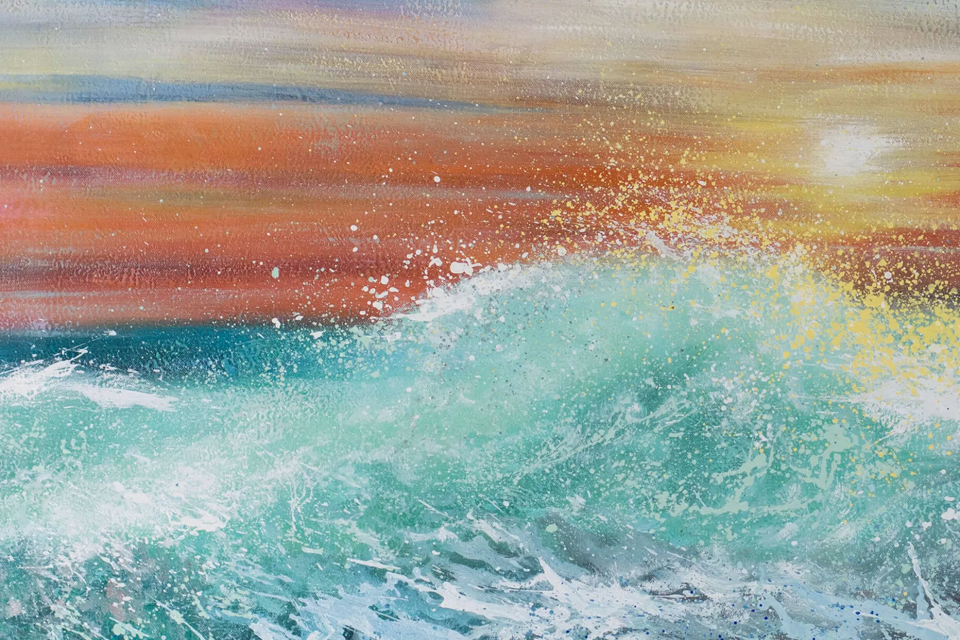 XXL Öl Gemälde 'Colourful Ocean' | Handgemaltes Unikat