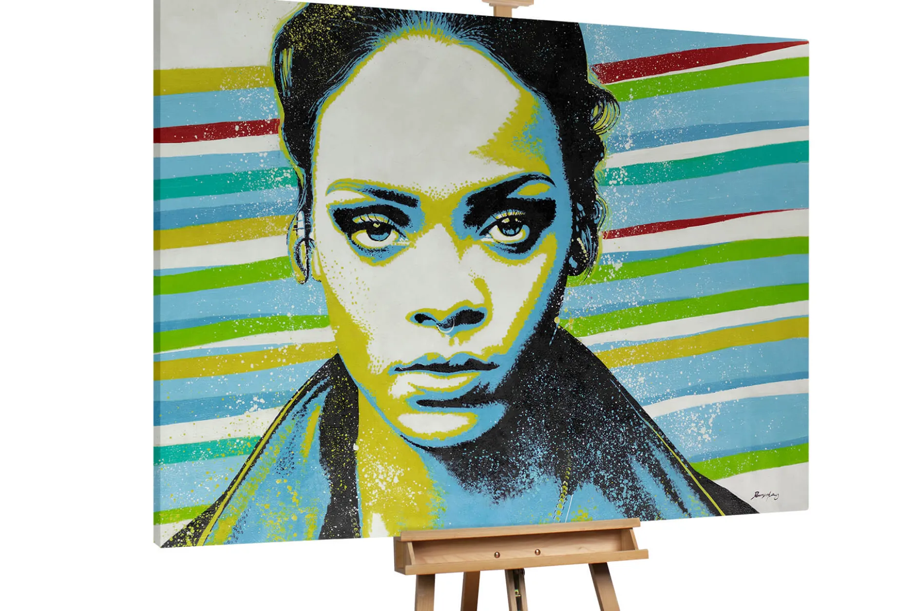 XXL Öl Gemälde 'Colourful Rihanna' | Handgemaltes Unikat