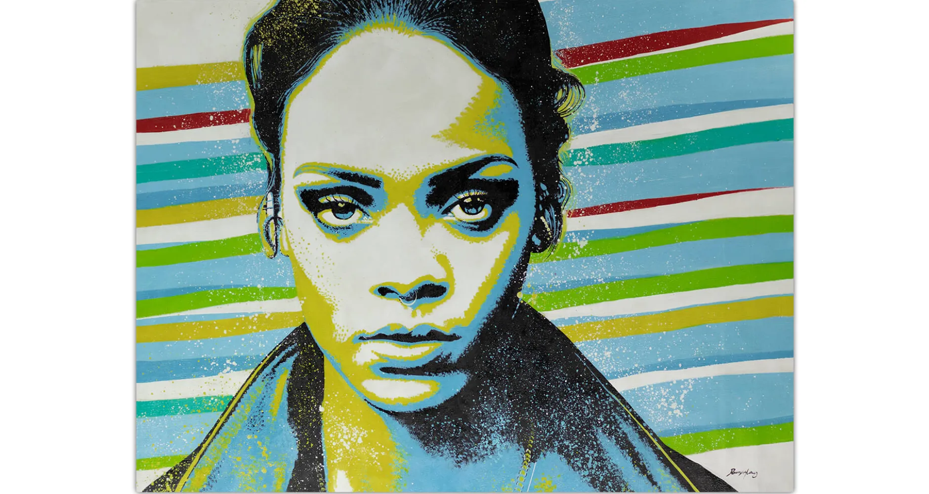 XXL Öl Gemälde 'Colourful Rihanna' | Handgemaltes Unikat