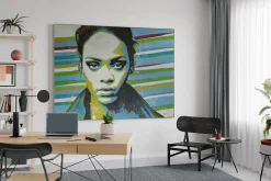 XXL Öl Gemälde 'Colourful Rihanna' | Handgemaltes Unikat