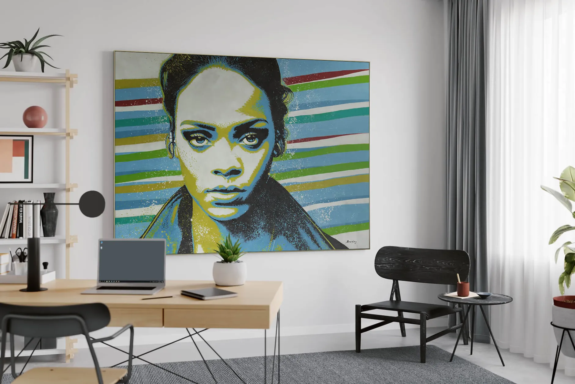 XXL Öl Gemälde 'Colourful Rihanna' | Handgemaltes Unikat