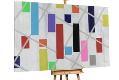 XXL Öl Gemälde 'Colourful Shapes' | Handgemaltes Unikat