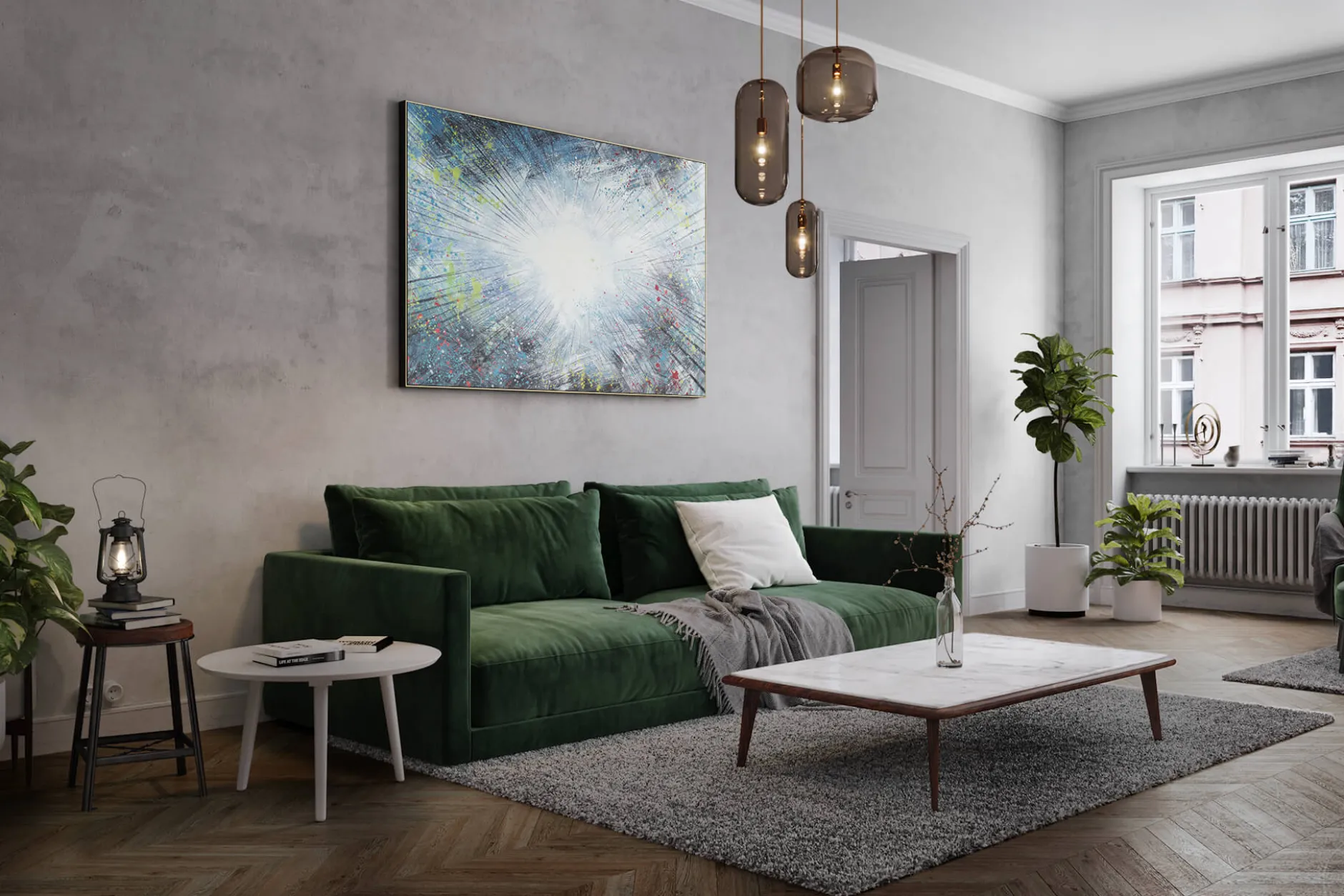 XXL Öl Gemälde 'Colourful Space' | Handgemaltes Unikat