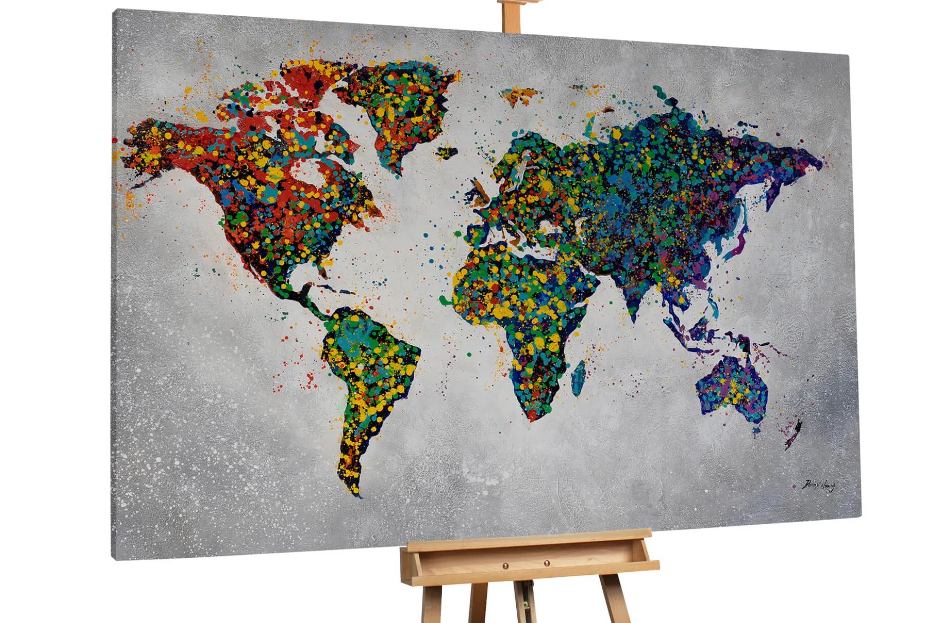XXL Öl Gemälde 'Colourful World' | Handgemaltes Unikat