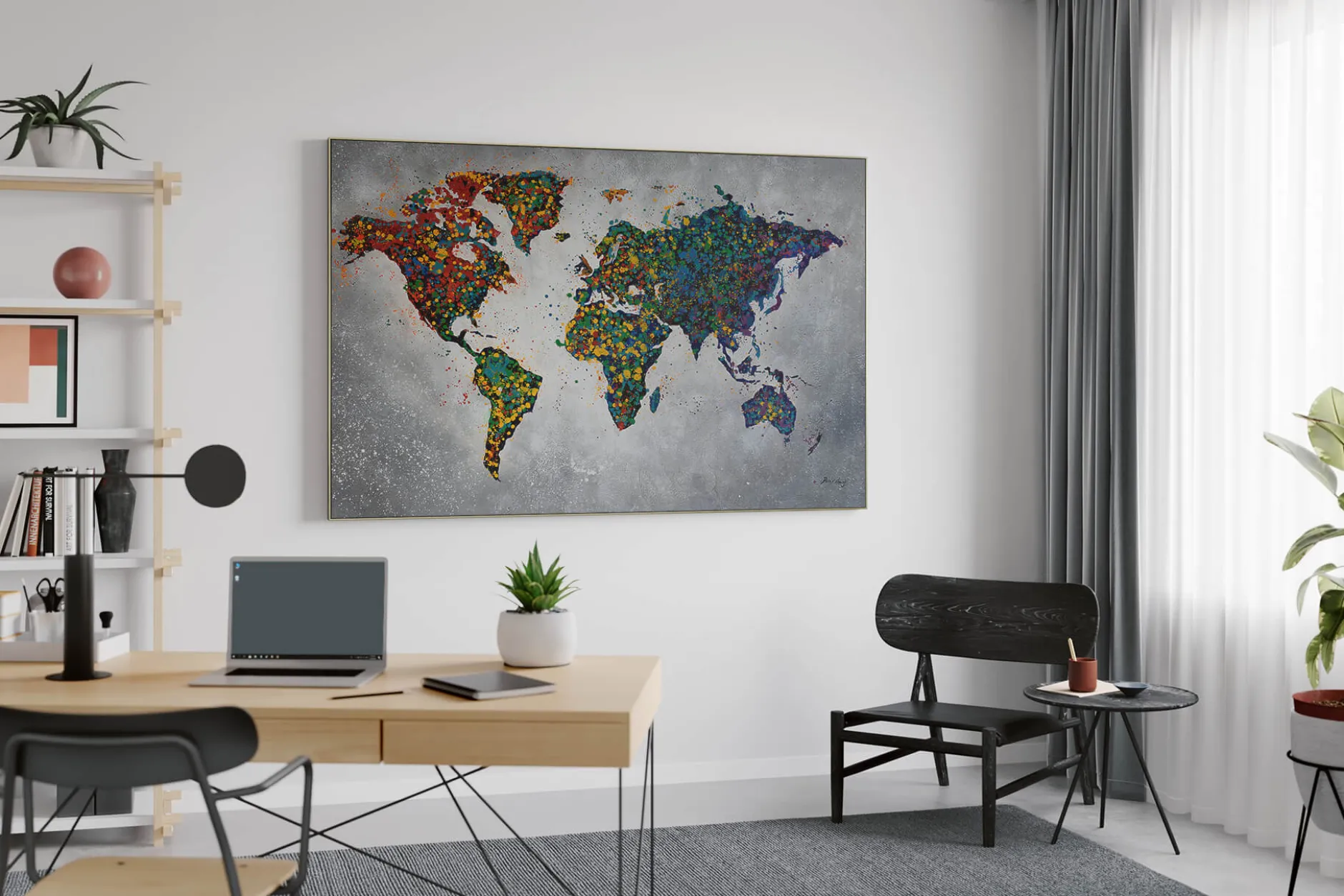 XXL Öl Gemälde 'Colourful World' | Handgemaltes Unikat