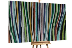 XXL Öl Gemälde 'Colourful Zebra' | Handgemaltes Unikat