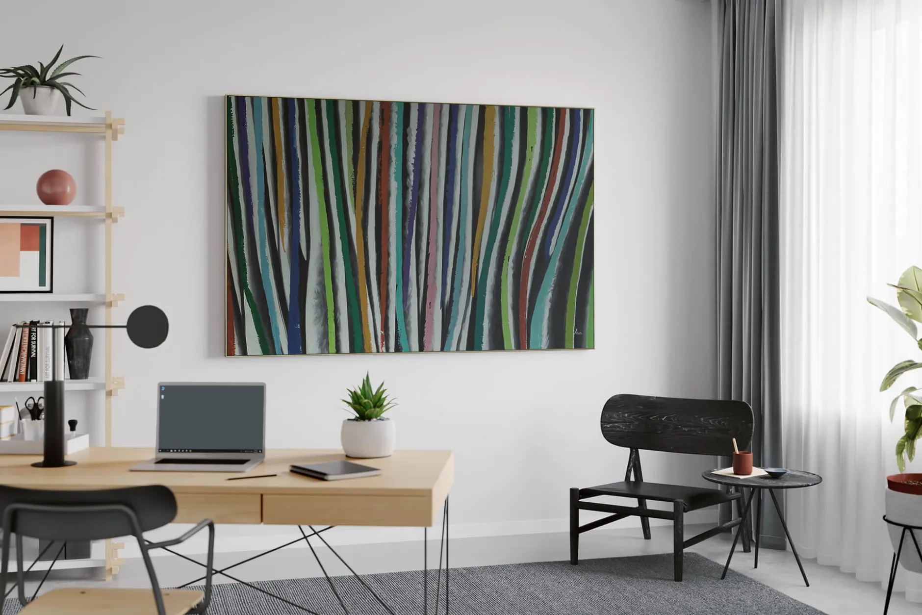 XXL Öl Gemälde 'Colourful Zebra' | Handgemaltes Unikat