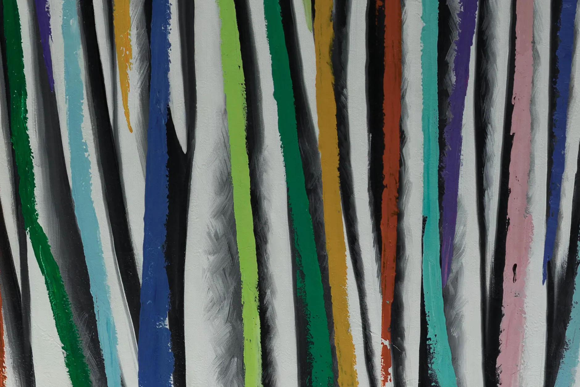 XXL Öl Gemälde 'Colourful Zebra' | Handgemaltes Unikat