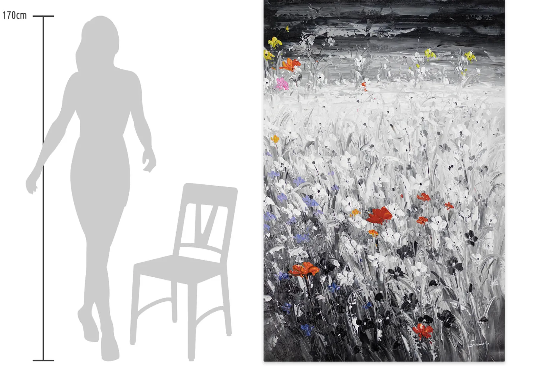 XXL Öl Gemälde 'Colours in Grey' | Handgemaltes Unikat