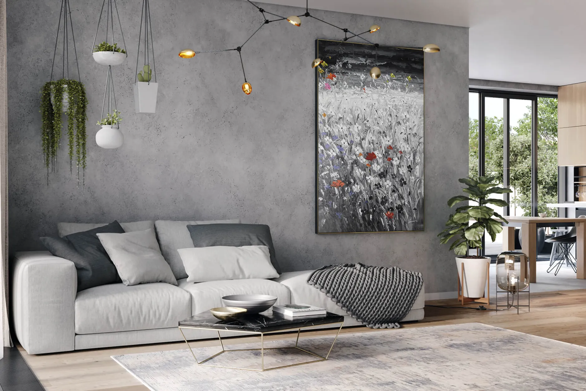 XXL Öl Gemälde 'Colours in Grey' | Handgemaltes Unikat
