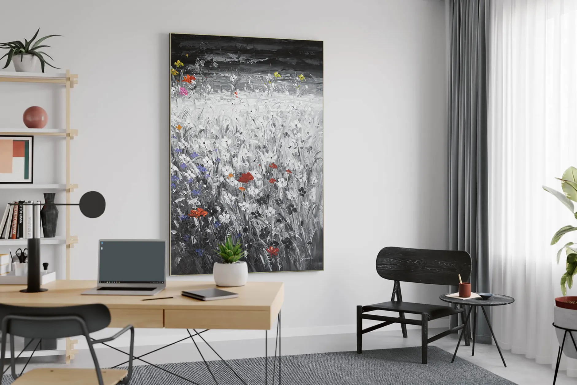 XXL Öl Gemälde 'Colours in Grey' | Handgemaltes Unikat