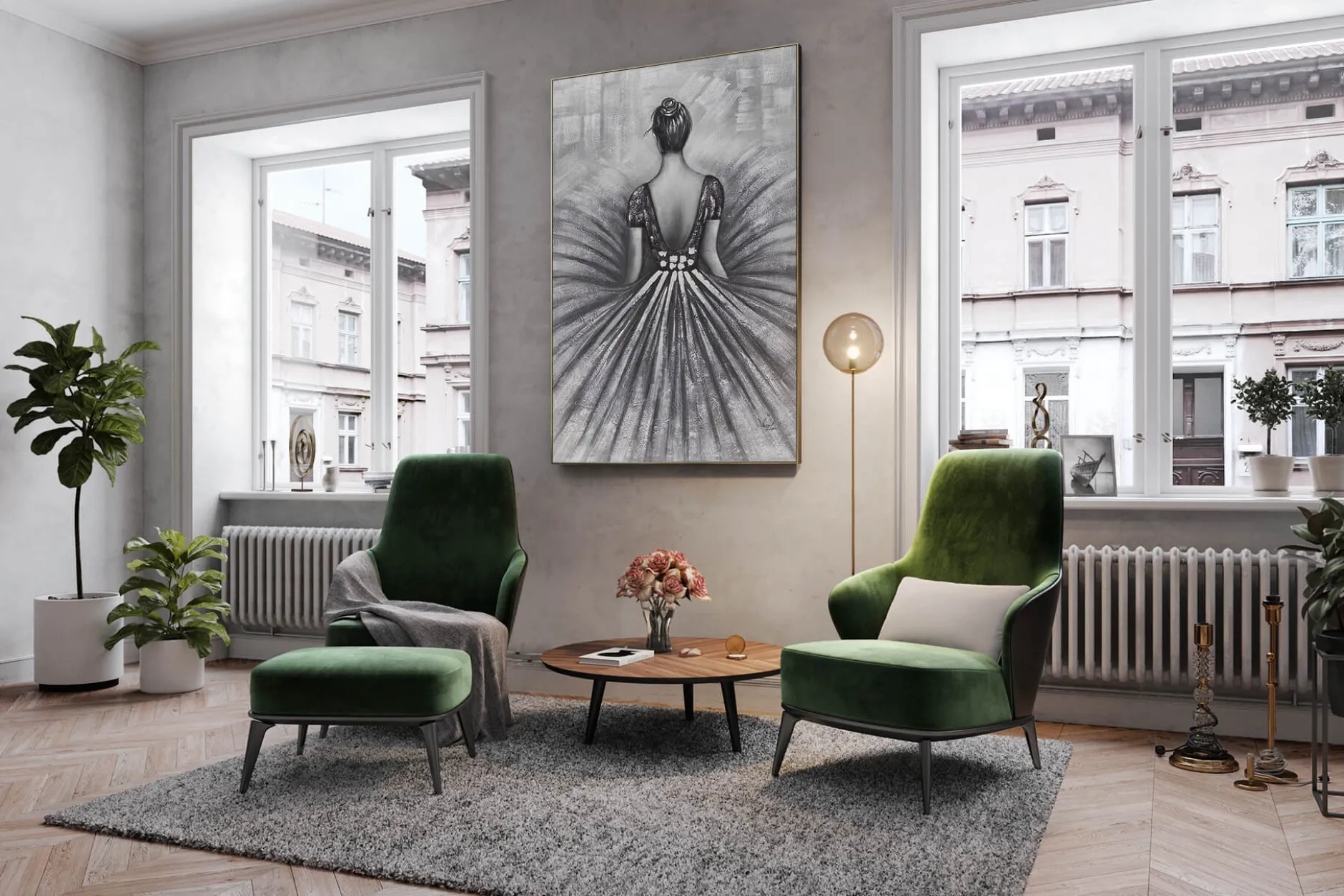 XXL Öl Gemälde 'Composed Ballerina' | Handgemaltes Unikat