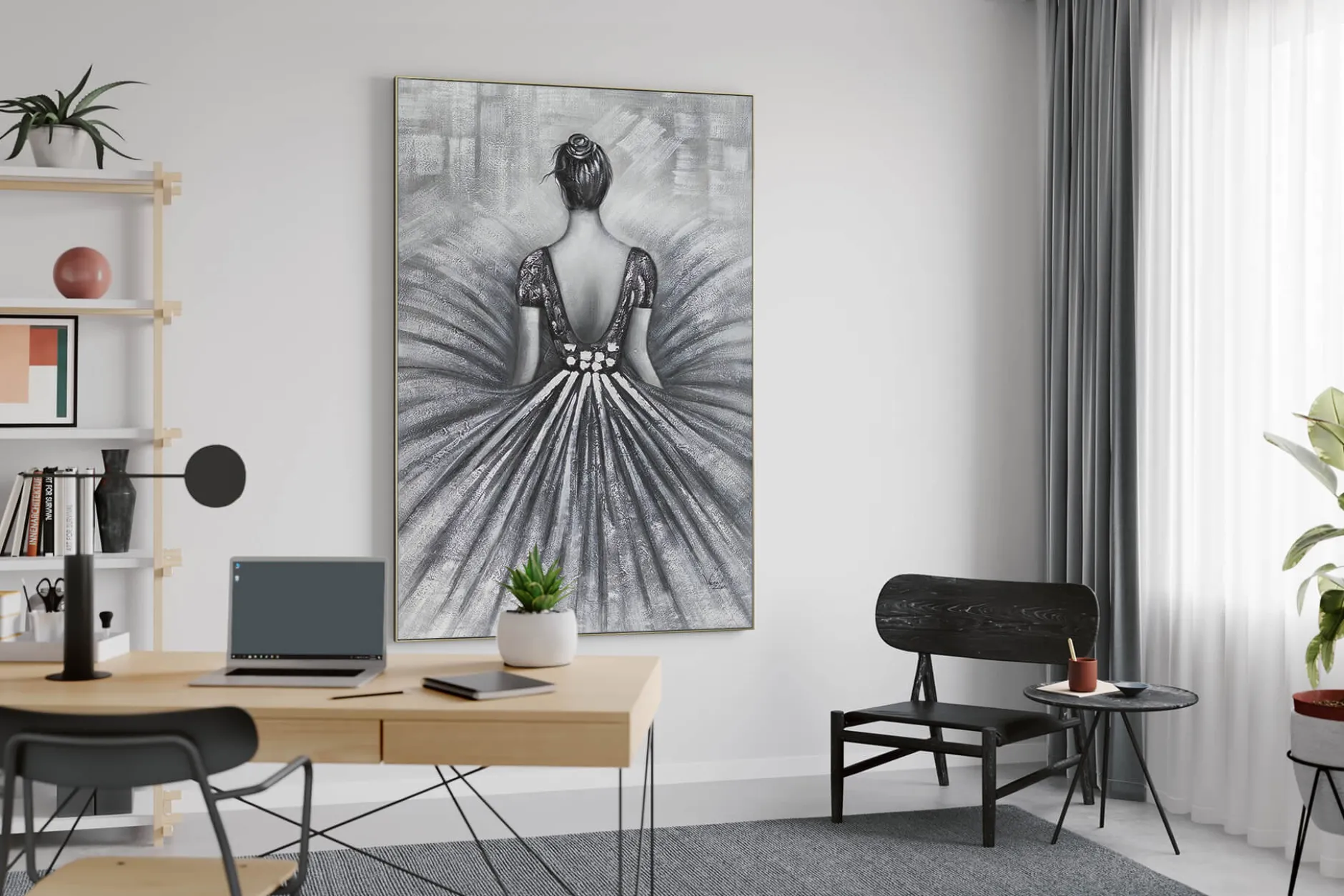 XXL Öl Gemälde 'Composed Ballerina' | Handgemaltes Unikat